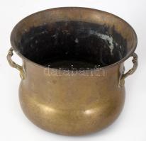 2 darab rézlemez kaspó, m: 13 cm