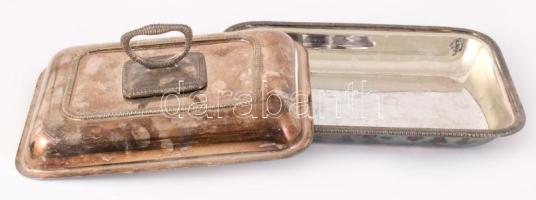 Angol ezüstözött sütőedény, 27x19 cm