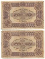 1920. 100K "Orell Füssli Zürich" nyomdahely jelöléssel (2x) T:VG
Adamo K29