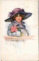 Hölgy kalapban / Lady with hat. s: Law Ludson (EK)