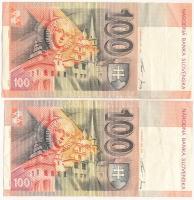Szlovákia 1999. 100K (2x) T:F erős papír
Slovakia 1999. 100 Korún (2x) C:F strong paper