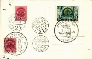 Kolozsvár, Cluj; bevonulás, Tábori Postahivatal autója katonákkal / entry of the Hungarian troops, F...