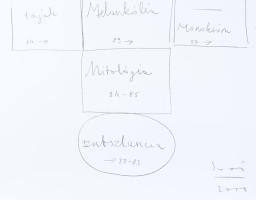 Soós Tamás (1955-): Életmű (cím nélkül). Nyomat, papír, jelzett a nyomaton, lapszéli apró gyűrődések...