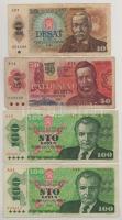 Csehszlovákia 1961. 100K (4x: "P" és "X") + 1986. 10K + 1987. 50K szlovák bélyeg...