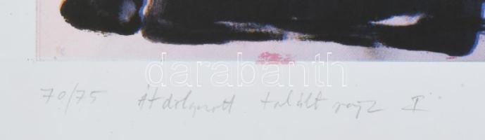 Tolvaly Ernő (1947-2008): Átdolgozott talált rajz I (1985). Ofszetnyomat, papír. Jelzett, számozott ...