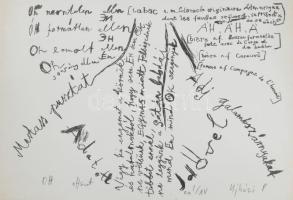 Ujházi Péter (1940-): Ott (1981). Ofszetnyomat, papír. Jelzett, művészpéldány EA I/XV számozással. 30x42 cm