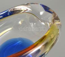 Cseh multicolor színezésű asztaldísz, hibátlan, h: 14 cm