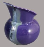 Kézzel készült lilás váza, hibátlan, m: 19,5 cm