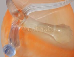 Parádi modernista savmaratott váza, m: 19,5 cm