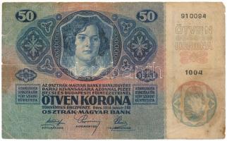 1914. 50K "1004 910094" felülbélyegzés nélkül T:VG Adamo K24