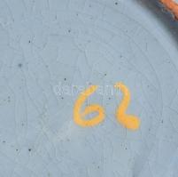 Hódmezővásárhelyi kancsó, mázhibákkal, m: 22 cm