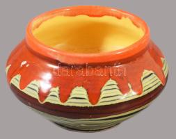 Magyar iparművész kaspó, kis mázhibával, 20x11 cm