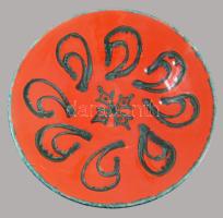 Péter Ferenc iparművész dísztál, jelzett, hibátlan, d: 29 cm