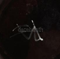 Magyar jelzett iparművész kínáló, kis kopással, d: 30 cm