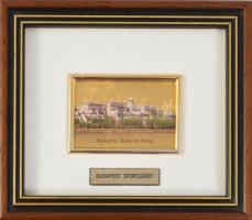 Aranylemezre festett kép, keretben, 4,5x6 cm