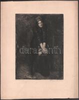 Fényes Adolf (1867-1945) - Prihoda István (1891-1965): Asszony. Rézkarc, papír. Jelzett (Fényes Adolf és Prihoda). 23x17 cm