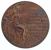 1948. "XIV. nyári Olimpiai Játékok London" aranyozott Zn emlékérem a magyar résztvevők név...