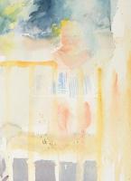 Vinkler László (1912-1980): Kisgyerek a kertben. Akvarell, papír, jelzés nélkül, hátoldalán hagyaték...