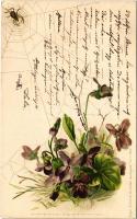 1899 (Vorläufer) Violet with spider. Serie No. 468. Lith. Druck u. Verlag v. Otto W. Hoffmann litho