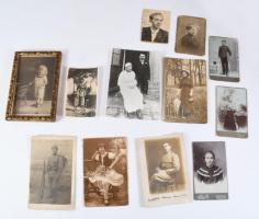 cca 1900-1945 Vegyes fotó tétel, közte keményhátú fotók, fotólapok, katonaportrék, összesen 13 db