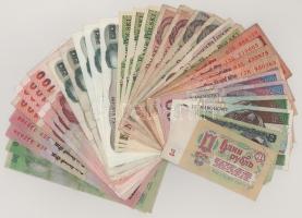 Vegyes, 32db-os bankjegytétel, benne Lengyelország, Thaiföld, Románia, Jugoszlávia, India, stb. T:F-G