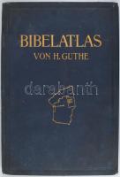 Guthe, Hermann: Bibelatlas in 21 Haupt- und 30 Nebenkarten. Mit 3 alphabetischen Namen-Verzeichnissen. Leipzig, 1926, H. Wagner &amp; E. Debes. Német nyelven. Kiadói egészvászon-kötés, nagyrészt jó állapotban, a borítón és a gerincen kis sérülésekkel, 43,5x30 cm.