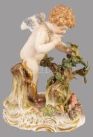 cca 19. sz. vége, Meissen Ámor szobor pár. Jelzett, kardos jelzés, egyiken minimális pattogzással, m...