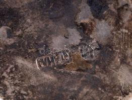 Ezüst (Ag) kis pohár pár, plasztikus gekkó és pók díszítéssel, jelzett, 88g