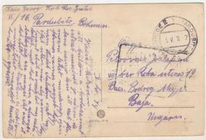 1918 Pardubice, Pardubitz; Válecná nemocnice / K.u.k. military hospital barracks (fl)