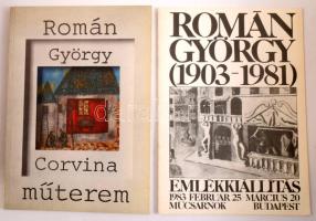 1982-1983 Román György (1903-1981) Emlékkiállítás. Bp., 1983, Műcsarnok. Kiadói papírkötés. + Frank János: Román György. Bp., 1982, Corvina. Kiadói papírkötés.