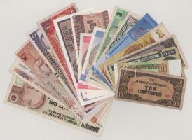 Vegyes, 17db-os bankjegytétel, benne: Kirgizisztán, Kazahsztán, Tadzsikisztán, Honduras, Bosznia-Hercegovina, Mianmar, Trinidad és Tobago, Brazília, Egyiptom, Malajzia, Törökország, Lengyelország, Görögország, Lettország, Fülöp-szigetek (japán megszállás) T:vegyes Mixed 17pcs banknote lot, within: Kyrgyzstan, Kazakhstan, Tajikistan, Honduras, Bosnia and Hercegovina, Myanmar, Trinidad and Tobago, Brasil, Egypt, Malaysia, Turkey, Poland, Greece, Latvia, Philippines (Japanese occupation) C:mixed