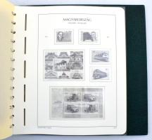 2009-2015 Leuchtturm Magyarország előnyomott albumlapok, 2 db zöld színű gyűrűs albumborítóban