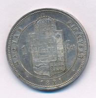 1881KB 1Ft Ag "Ferenc József / Középcímer" T:VF patina Adamo M15