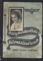 cca 1940 Szent István csokoládé: Legkedveltebb filmszínészek mozi csoki gyűjtőképek albuma kb 50 fotóval (csaka  borító hibás kissé) / Chocholate pictures collectors book with 50 photos of actors