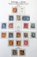 Svájc 1845-1960 tartalmas pecsételt gyűjtemény sok jó értékkel, teljes sorokkal Leuchtturm előnyomott albumban