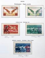 Svájc 1845-1960 tartalmas pecsételt gyűjtemény sok jó értékkel, teljes sorokkal Leuchtturm előnyomot...