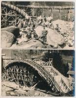 Merano, Meran (Südtirol); - 2 photo postcards: bridge construction in the Passeier Valley (Val Passi...