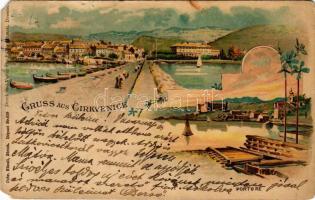 1900 Crikvenica, Cirkvenica; Kraljevica, Portoré, Porto Ré. Druck und Verlag von Edgar Schmidt / port. Gebr. Künzli (Zürich) Art Nouveau, floral, litho (b)