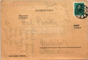 1937 Czagler Ferenc halászcsárda reklám, vacsorameghívás. Budapest XXII. Budafok, Duna utca 10. / Hu...