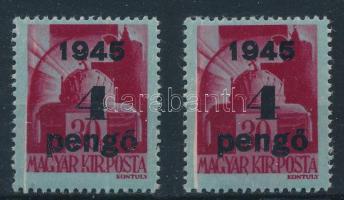 1945 2 db Kisegítő 4P/30f papírránccal
