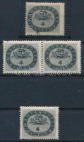 1946 4 db Milliós 4 millió P: elfogazás, eltömődött értékszámok