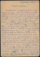 1944 Levelezőlap "NYÍRVASVÁRI" postaügynökségi bélyegzéssel