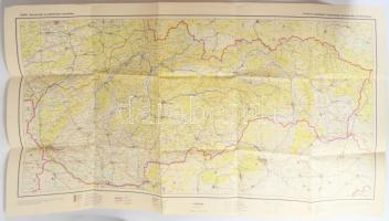 1977 ČSSR - Slovenská socialistická republika / Szlovák Szocialista Köztársaság (Csehszlovákia) térképe, 1 : 500.000, jó állapotban, 52x92 cm