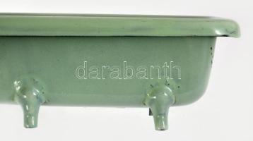 Lampart (Kőbánya) zománcozott fém kis kád, jelzett, minimális zománchibával, 19x9x6 cm