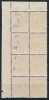 1945 Kisegítő 2P/4f ívsarki 8-as tömb részleges gépszínátnyomattal