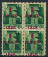 1945 Kisegítő 1P/1P négyestömb elcsúszott felülnyomással