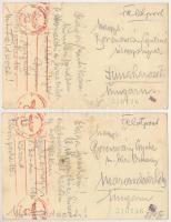 Przemysl - 2 db második világháborús fotó képeslap Przemysl bombázásáról, tábori postaként feladva M...