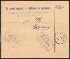 1914 Csomagszállító "KÖTCSE-CSICSALPUSZTA" postaügynökségi bélyegzéssel