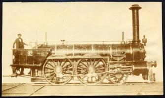 1851 Bazin mozdony fotója, későbbi előhívás (cca 1900), 9,5×16 cm