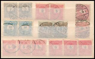 1 db Színesszámú 10kr pár + 4 db Feketeszámú pár és 2 db 3-as csík